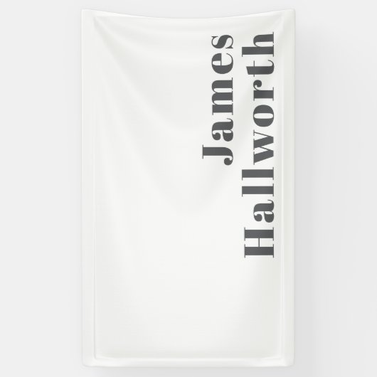 Stijlvolle bewerkbare moderne retro-tekst | Grey Spandoek (Verticaal)