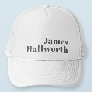 Stijlvolle bewerkbare moderne retro-tekst Grey Trucker Pet