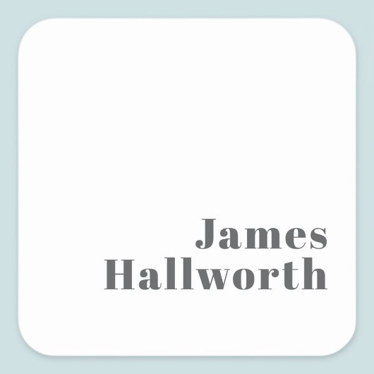 Stijlvolle bewerkbare moderne retro-tekst | Grey Vierkante Sticker