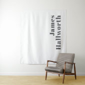 Stijlvolle bewerkbare moderne retro-tekst | Grey Wandkleed (In situ)