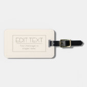 Stijlvolle bewerkbare Sjabloon | Gebroken wit en d Bagagelabel (Voorkant horizontaal)