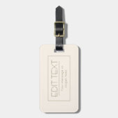 Stijlvolle bewerkbare Sjabloon | Gebroken wit en d Bagagelabel (Voorkant verticaal)