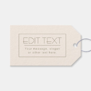 Stijlvolle bewerkbare Sjabloon Gebroken wit en d Cadeaulabel