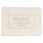 Stijlvolle bewerkbare sjabloon | Wit en donkerbrui Groot Cadeauzakje (Achterkant)