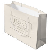 Stijlvolle bewerkbare sjabloon | Wit en donkerbrui Groot Cadeauzakje (Achterkant Gekanteld)