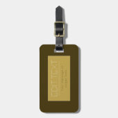 Stijlvolle bewerkbare tekst Sjabloon |  goud Bagagelabel (Voorkant verticaal)