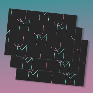Stijlvolle bewerkbare twee moderne betegelde Initi Inpakpapier Vel