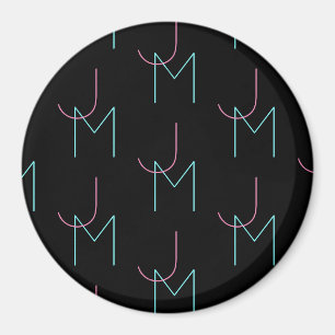 Stijlvolle bewerkbare twee moderne betegelde Initi Magneet