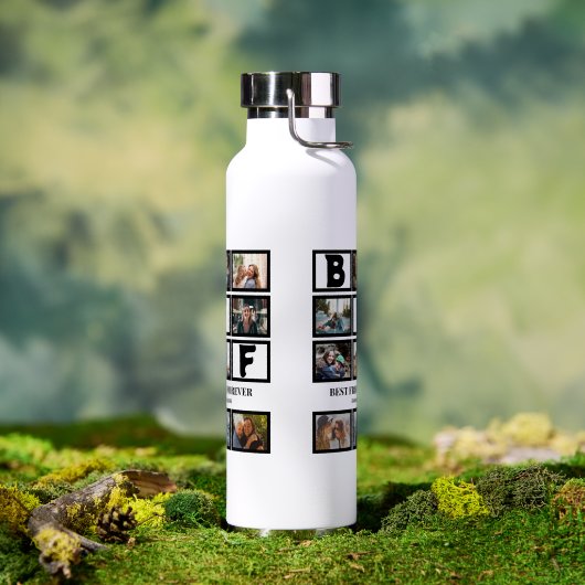 Stijlvolle BFF Best Friends Forever 9 Photo Collag Waterfles (Buiten)