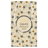 Stijlvolle Bij en Bloem Bruidsfeestje Klein Cadeauzakje (Achterkant)