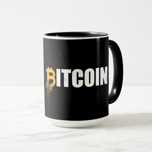 Stijlvolle Bitcoin - BTC crypto Mok (Voorkant rechts)
