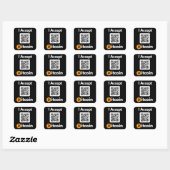 Stijlvolle Bitcoin - BTC crypto Vierkante Sticker (Vel)