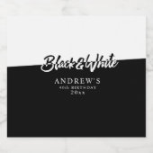 Stijlvolle Black and White Party Bier Etiket (Enkel label)