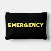 Stijlvolle Black & Bold Yellow Script Emergency Etui (Voorkant)