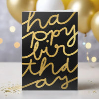 Stijlvolle Black Faux Gold Business Happy Birthday