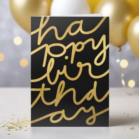 Stijlvolle Black Faux Gold Business Happy Birthday Kaart