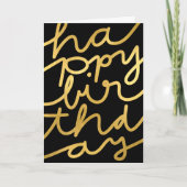 Stijlvolle Black Faux Gold Business Happy Birthday Kaart (Voorkant)