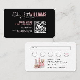 Stijlvolle Black & Pink Beauty Aesthetics Korting  Visitekaartje