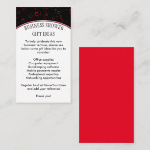 Stijlvolle Black Red BUSINESS SHOWER Informatiekaartje