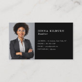 Stijlvolle Black Script Realtor Visitekaartje (Achterkant)