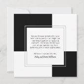 Stijlvolle Black Square bruiloft Bedankt met foto (Achterkant)