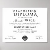 Stijlvolle Black White Class Appreciation Logo Awa Poster (Voorkant)