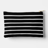 Stijlvolle Black & White Stripe Travel & Make Up B Etui (Achterkant)