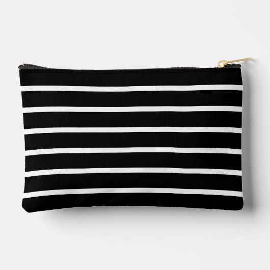 Stijlvolle Black & White Stripe Travel & Make Up B Etui (Achterkant)