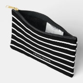 Stijlvolle Black & White Stripe Travel & Make Up B Etui (Open)