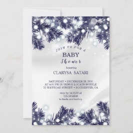 Stijlvolle blauw bloem lichtpatroon Baby shower Kaart