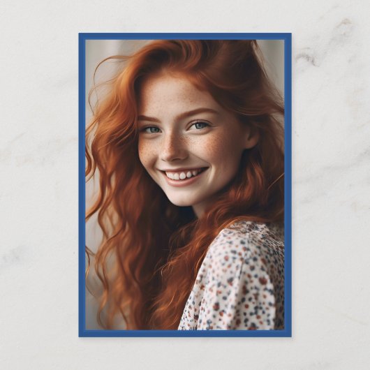 Stijlvolle Blauwe Bloemboog QR Code College Fund Informatiekaartje (Achterkant)