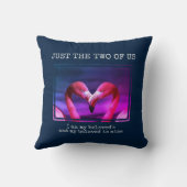 Stijlvolle blauwe Christelijke Flamingo-paren Kussen (Achterkant)