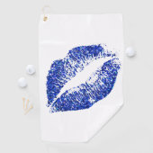 Stijlvolle blauwe glitter Lips #2 Golfhanddoek (Insitu)