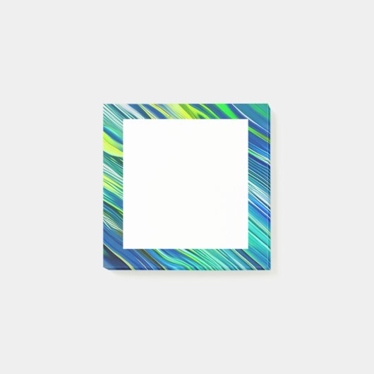 Stijlvolle blauwe groene geel Post-it notities Post-it® Notes (Voorkant)