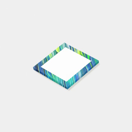 Stijlvolle blauwe groene geel Post-it notities Post-it® Notes (Schuin)