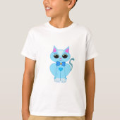Stijlvolle blauwe kattepootkat t-shirt (Voorkant)