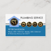 Stijlvolle blauwe leidingleiding visitekaartje (Voorkant)