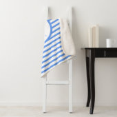 Stijlvolle blauwe strepen M Monogram Drow Blanket Sherpa Deken (In situ)