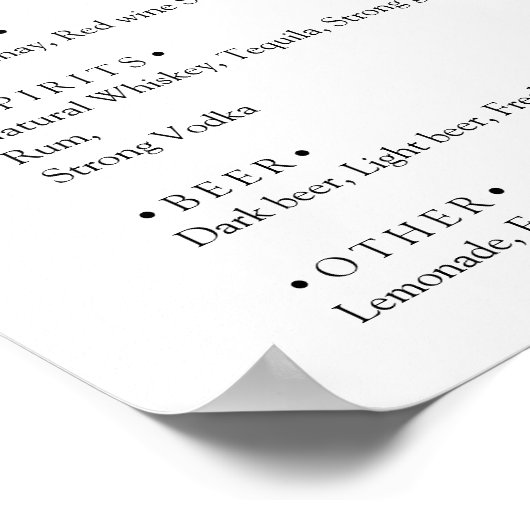 Stijlvolle blauwe vlinders bruiloft Dranken menuba Poster (Hoek)