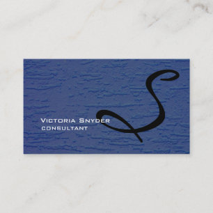 Stijlvolle blauwe wandtextuur Monogram Professiona Visitekaartje