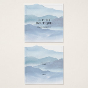 Stijlvolle Blauwe Waterverf Kleding Retail Prijs L Vierkante Visitekaartjes