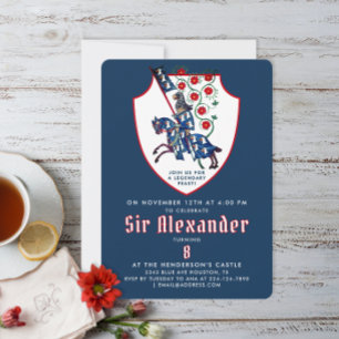Stijlvolle Blauwe Witte Rode Middeleeuwse Ridder o Kaart