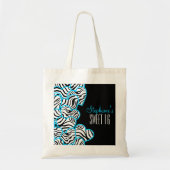 Stijlvolle Blauwe Zoete 16 Zebra Hart Ontwerp Naam Tote Bag (Voorkant)