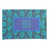 Stijlvolle, Blauwgroen en blauwe kleurenaangepaste Kussensloop (Voorkant-Rechts)