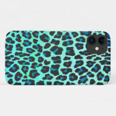 Stijlvolle Blauwgroen en blauwe luipaard print Case-Mate iPhone Case (Achterkant (horizontaal))