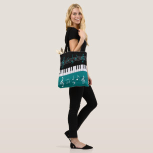 Stijlvolle Blauwgroen zwarte witte pianoletjes en Draagtas