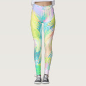 Stijlvolle Bleke pasta-kleuren Abstracte kunst Leggings (Voorkant)