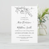 Stijlvolle bloeitak en inktdruppels kaart (Staand voorkant)