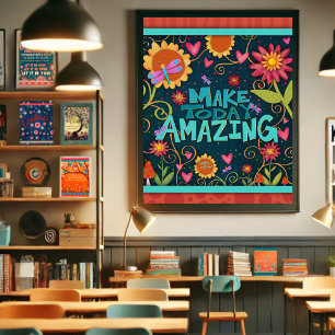 Stijlvolle bloemenInspirerend maken vandaag geweld Poster