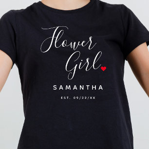Stijlvolle Bloemenmeisje bruiloft T-shirt